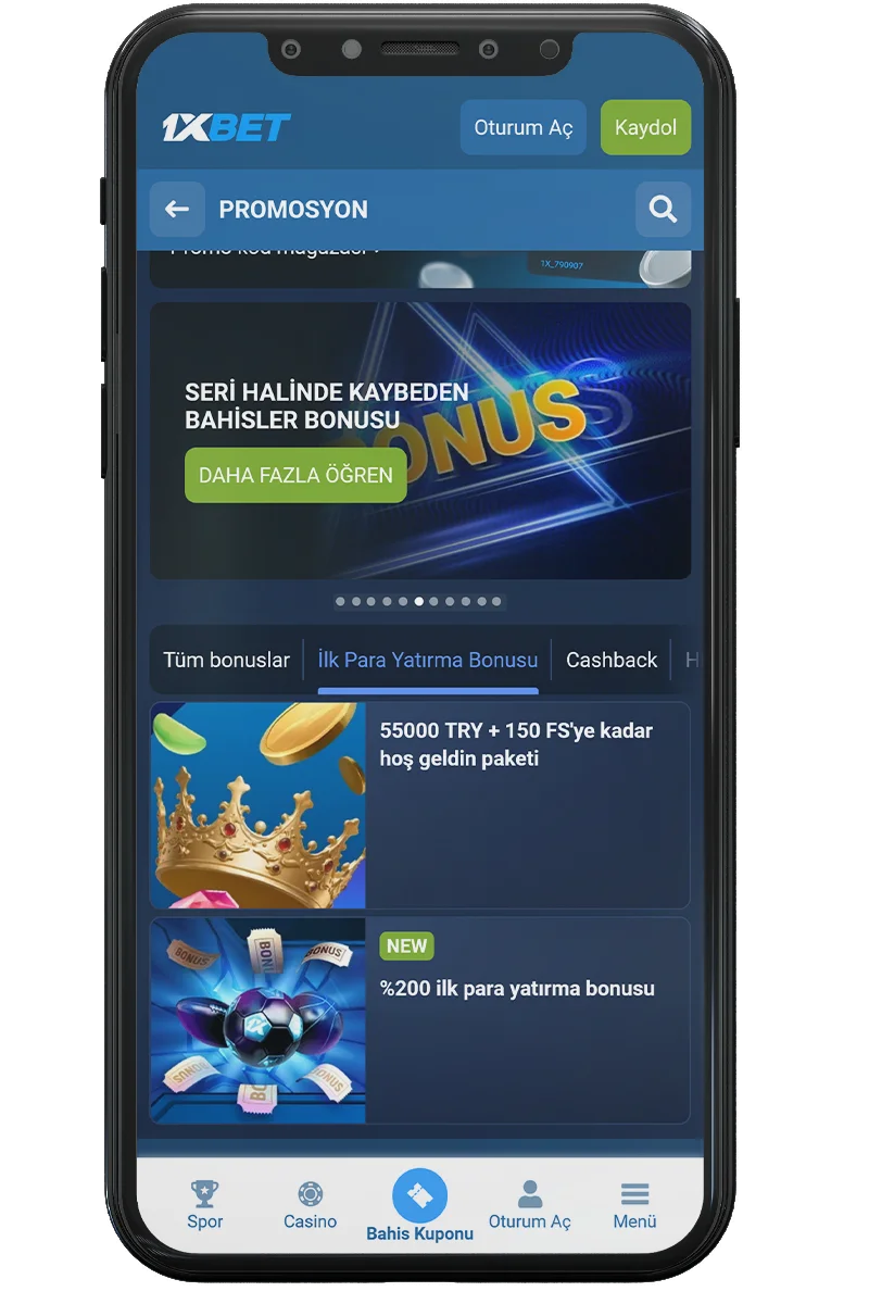 Casino web sitesinin ekran görüntüsü