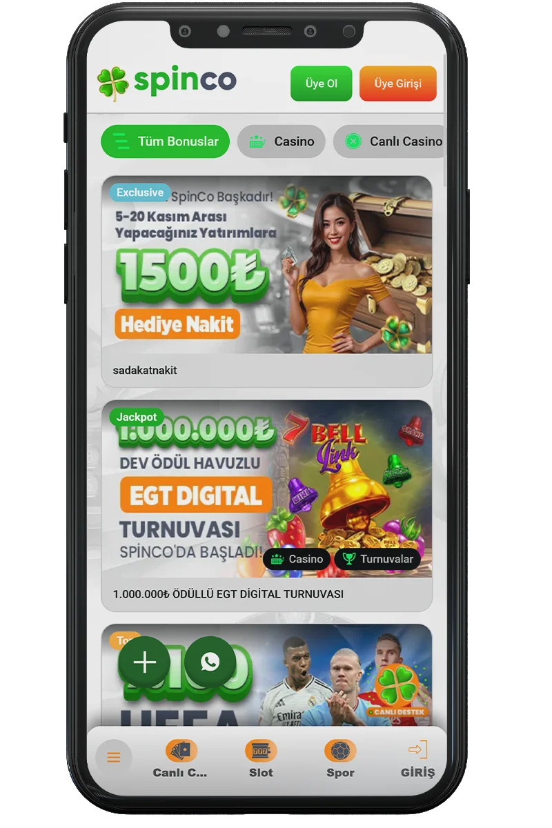 Casino web sitesinin ekran görüntüsü